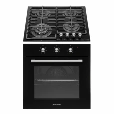 Комплект Духова шафа електрична GEO 62-0200 black + Варильна поверхня газова GGH 62-114 black glass