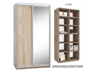 Шафа купе дводверна Новатор Н 1106 (220х60х100)