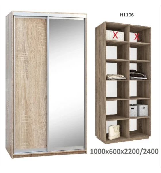 Шкаф купе двухдверный Новатор Н 1106 (220х60х100)