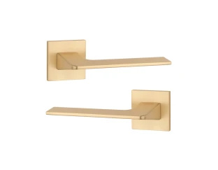 Дверна ручка STILE OMA Q 7S ST матова латунь GOLD SATIN (тонка розетка)