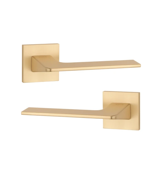 Дверна ручка STILE OMA Q 7S ST матова латунь GOLD SATIN (тонка розетка)