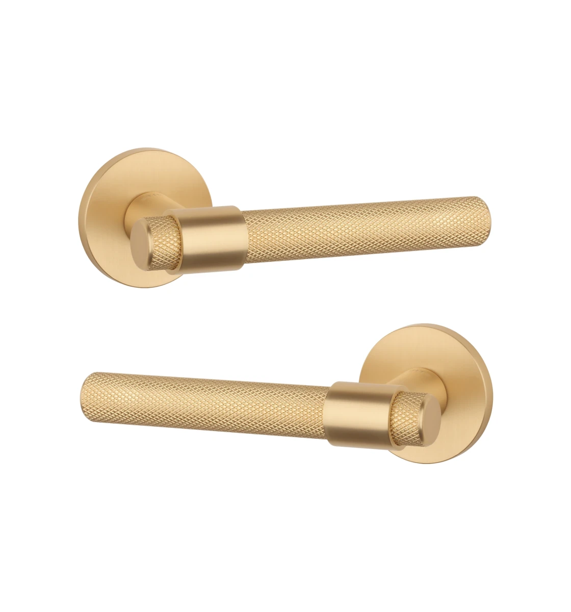 Дверна ручка STILE GOYA R 7S ST матова латунь GOLD SATIN (тонка розетка)