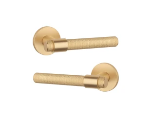 Дверна ручка STILE GOYA R 7S ST матова латунь GOLD SATIN (тонка розетка)