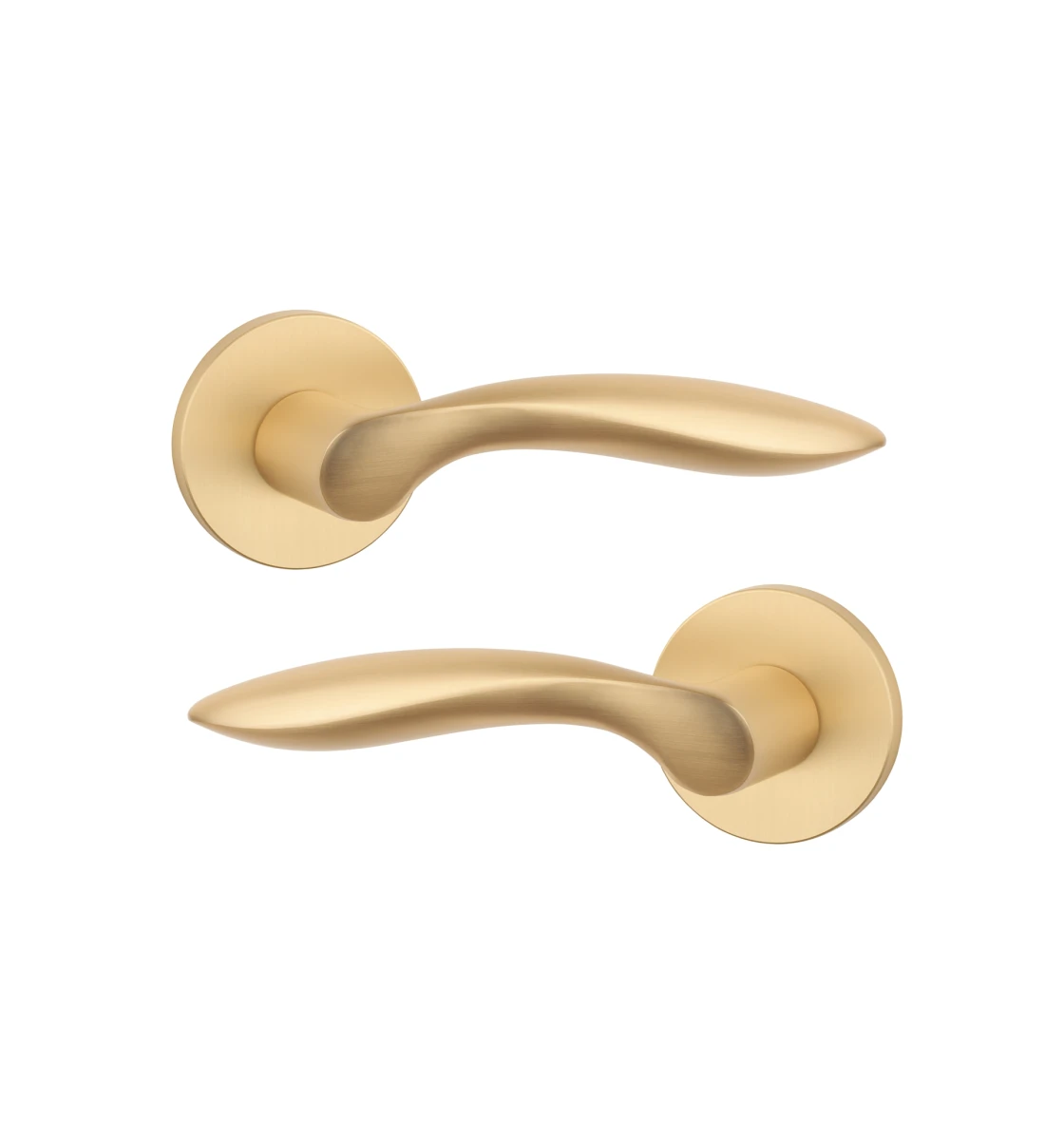 Дверна ручка STILE PULIA R 7S ST матова латунь GOLD SATIN(тонка розетка)
