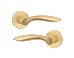 Дверна ручка STILE PULIA R 7S ST матова латунь GOLD SATIN(тонка розетка)
