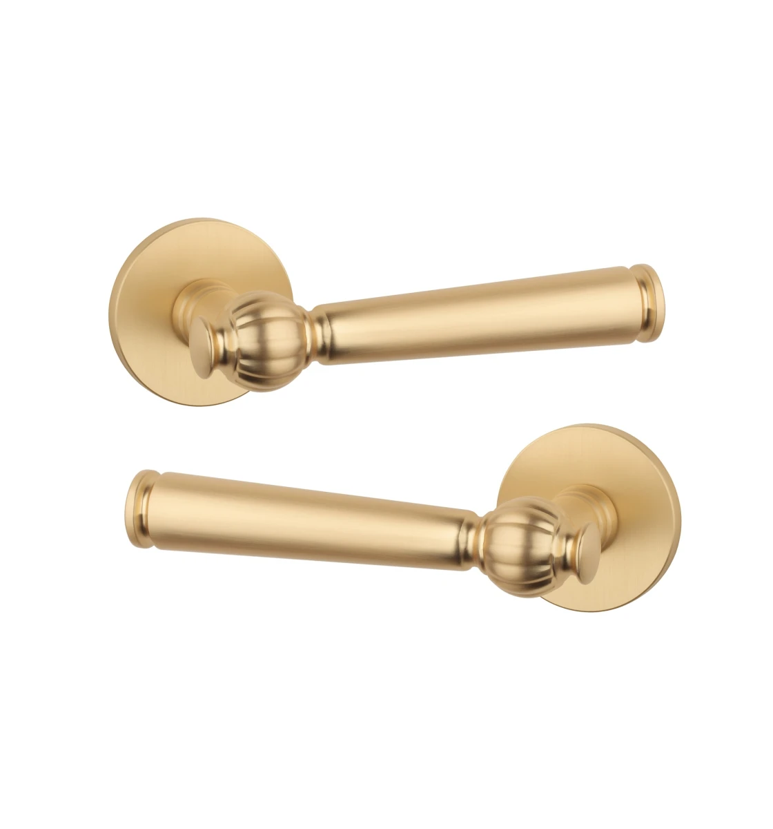 Дверна ручка STILE TUKA R 7S ST матова латунь GOLD SATIN(тонка розетка)