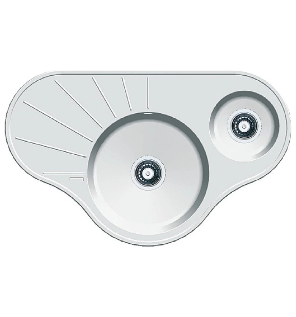 Кухонная мойка Fabiano Arc 94x58x15 Alpine White