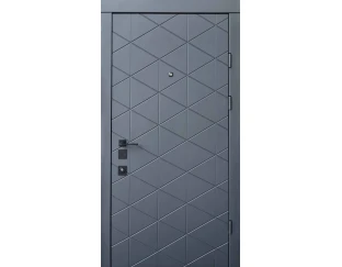 Входные двери Qdoors Авангард Бакарди (Антрацит / белая эмаль)