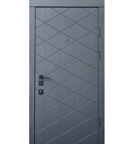Вхідні двері Qdoors Авангард Бакарді (Антрацит / біла емаль)