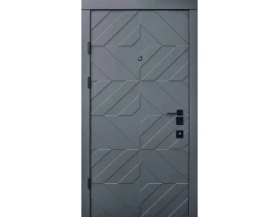 Вхідні двері Qdoors Авангард Тіффані (Грифель структури софт / біла емаль )