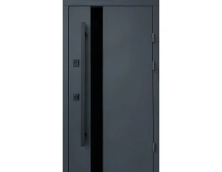 Вхідні двері Qdoors Стріт Елегант (метал Антрацит 7021/МДФ Біла шагрень,  декор лакобель)