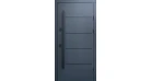 Вхідні двері Qdoors Стріт Горизонталь (метал Антрацит 7021/МДФ Біла шагрень,  декор лакобель) Фото №1