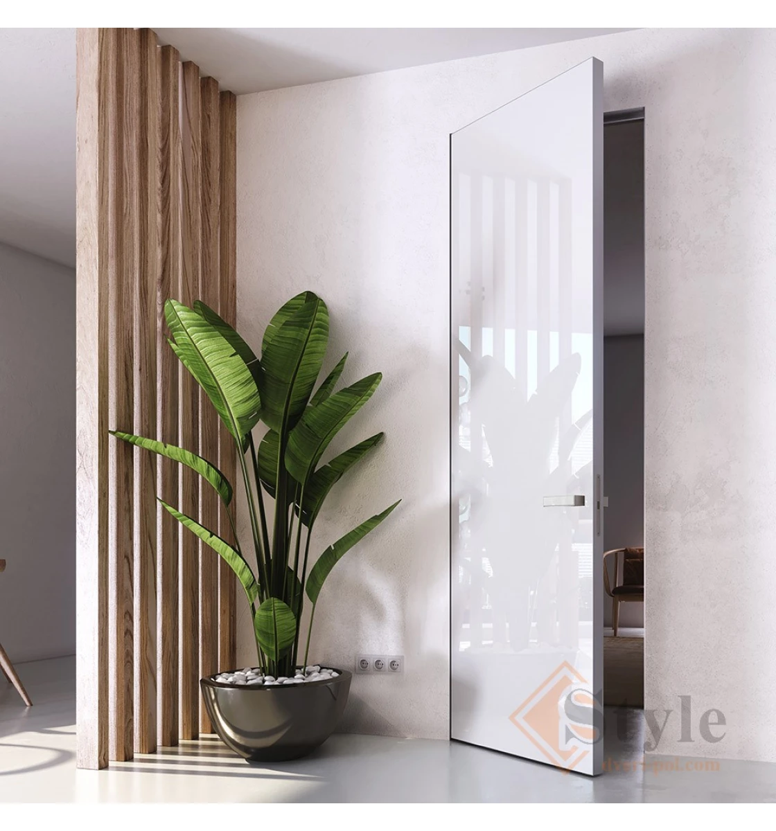 Межкомнатная дверь SecretDoors Standart 40 грунтованное  с алюм. каркасом (с)